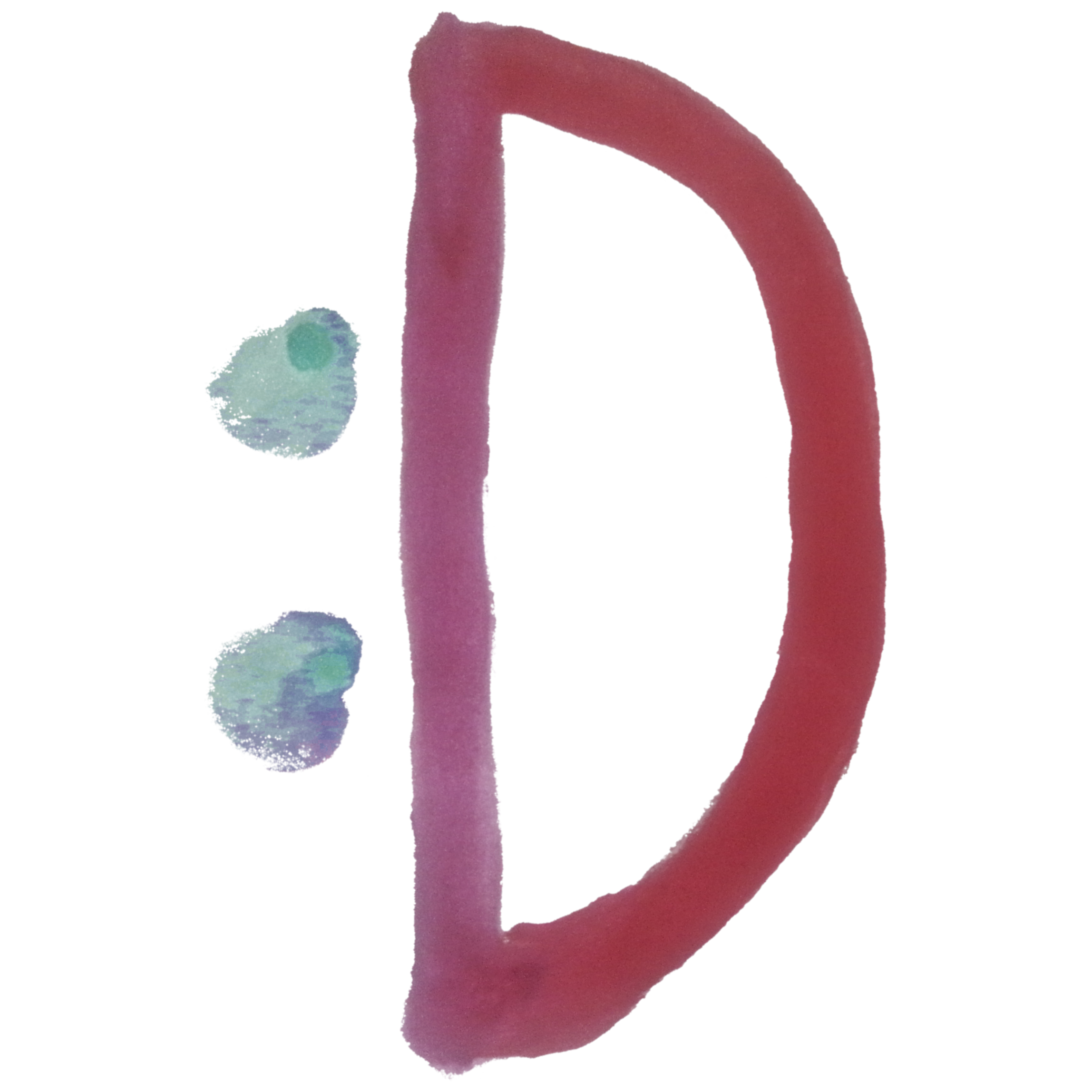 Ein Doppelpunkt gefolgt von einem D, was ein lächelndes Smiley ergibt